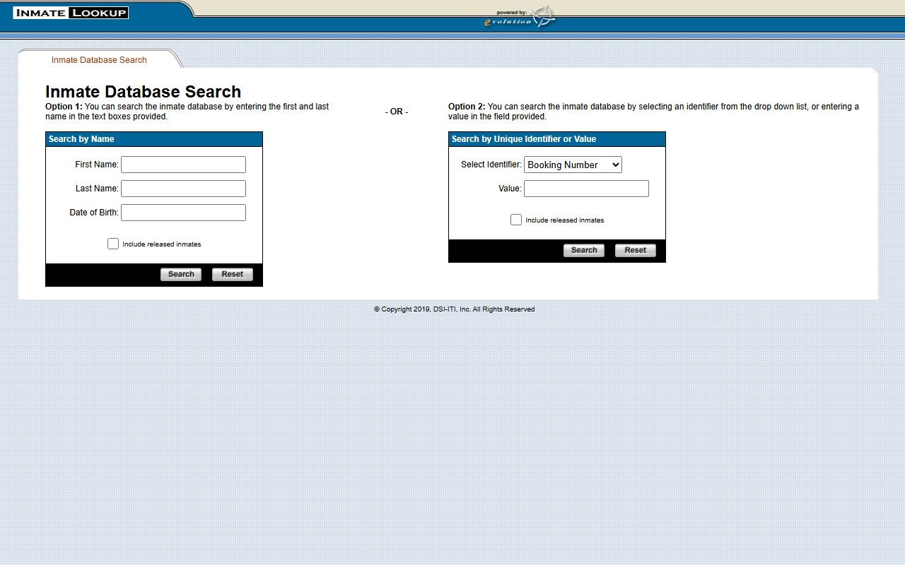 Charles City County inmate records Riverside Regional Jail roster search fields